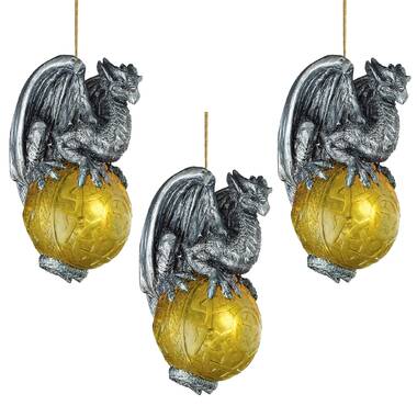 Design Toscano Diamond Dragon Holiday Ornament & Reviews | Wayfair